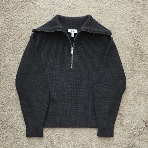 COS Women's Charcoal Zip-Up Sweater